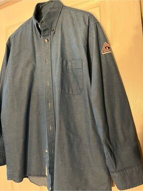 Men's Blue Denim Bulwark Button-Down Shirt
